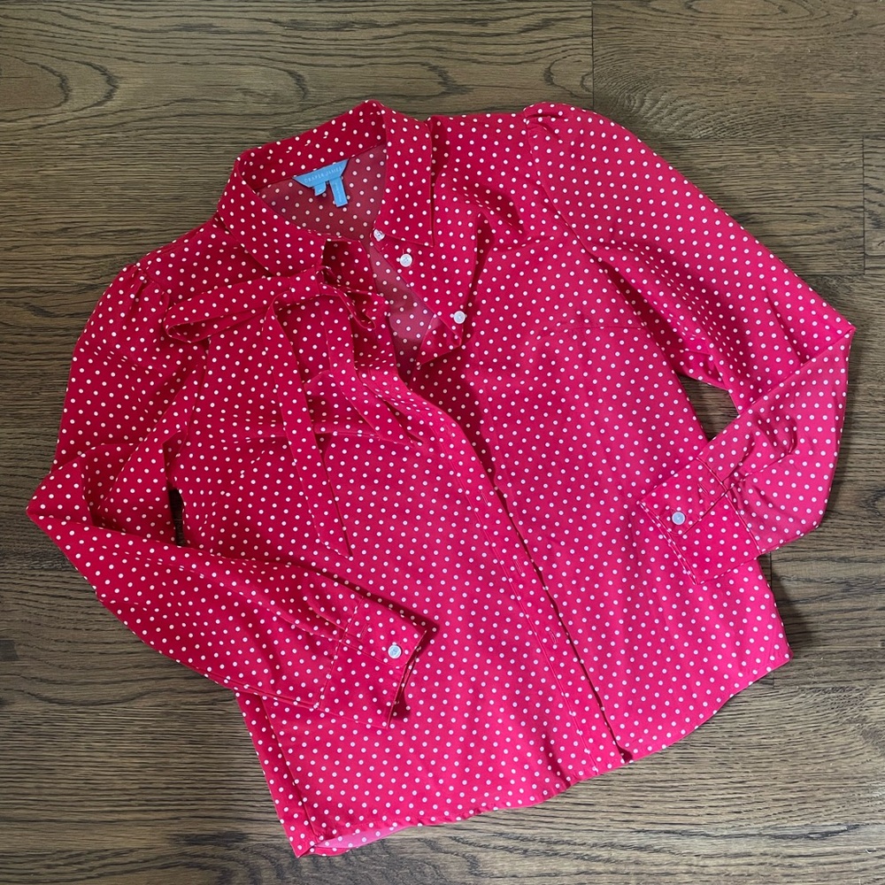 Draper James Red Polka Dot Blouse - Size 6